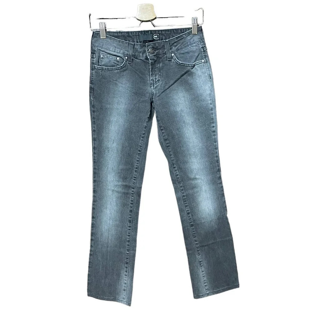 Just Cavalli Charcoal Gray Denim Whiskered Jeans Size 40 / US 4